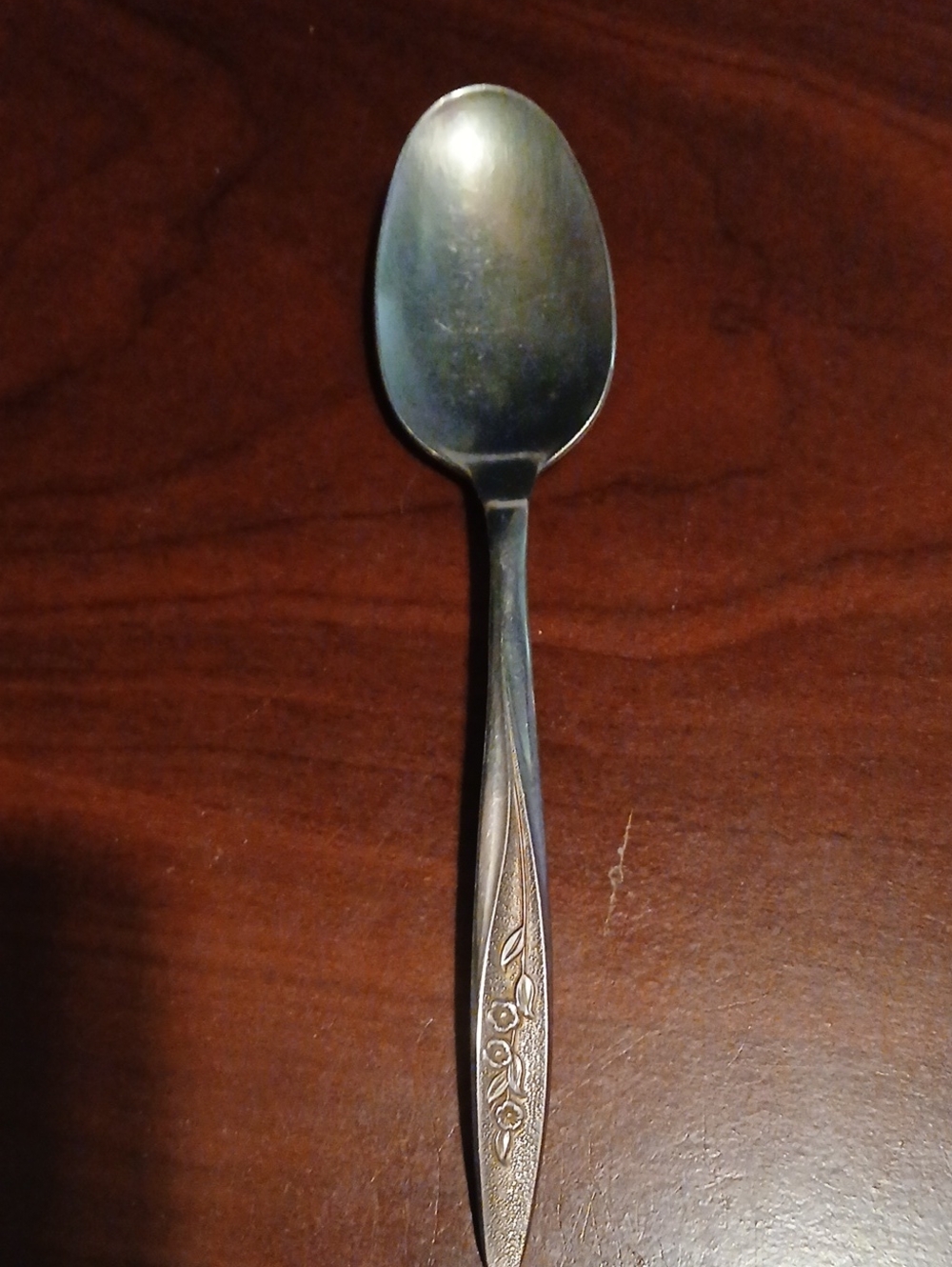 Ornate Stainless Steel Spoon - Silver Tone